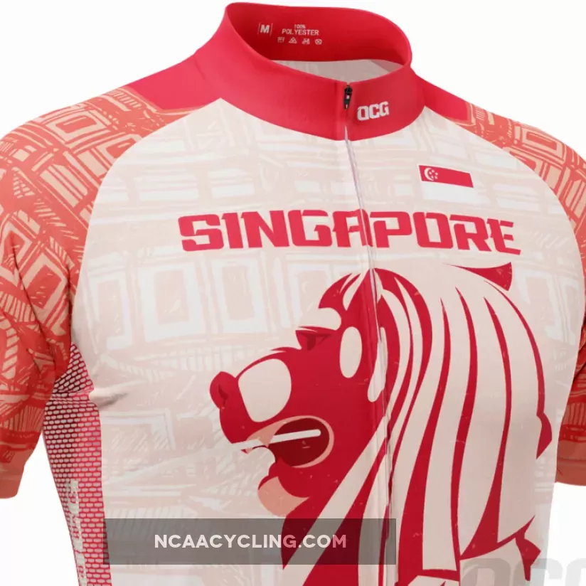 Men's Singapore Merlion Lion Short Sleeve Cycling Jersey