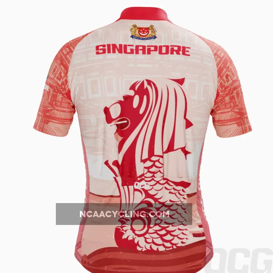 Men's Singapore Merlion Lion Short Sleeve Cycling Jersey
