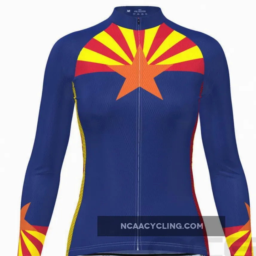Women's Arizona State Long Sleeve Cycling Jersey #Arizona Thermal Long Sleeve