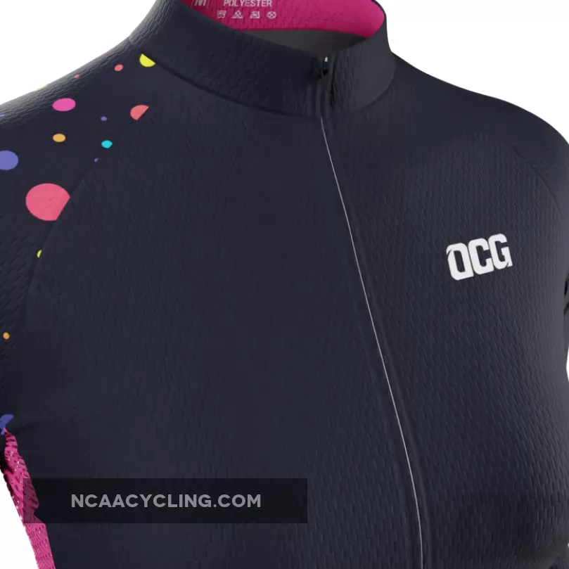 Women's Rainbow Polka Dots Long Sleeve Cycling Jersey