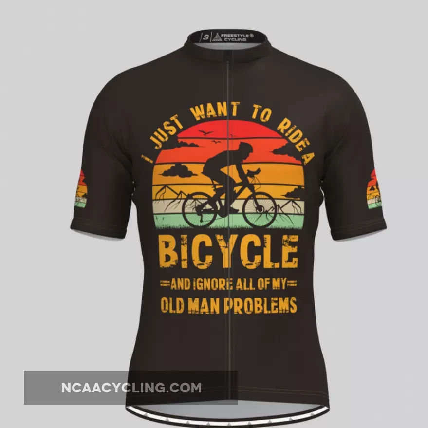I Just Want To Ride A Bicycle Cycling Jersey Black Restock