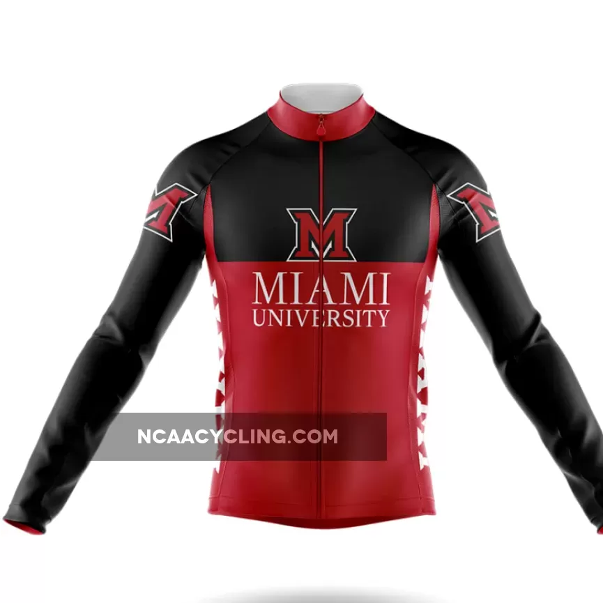 Miami University V2 Long Sleeve Cycling Jersey Only | custom cycling jersey miami