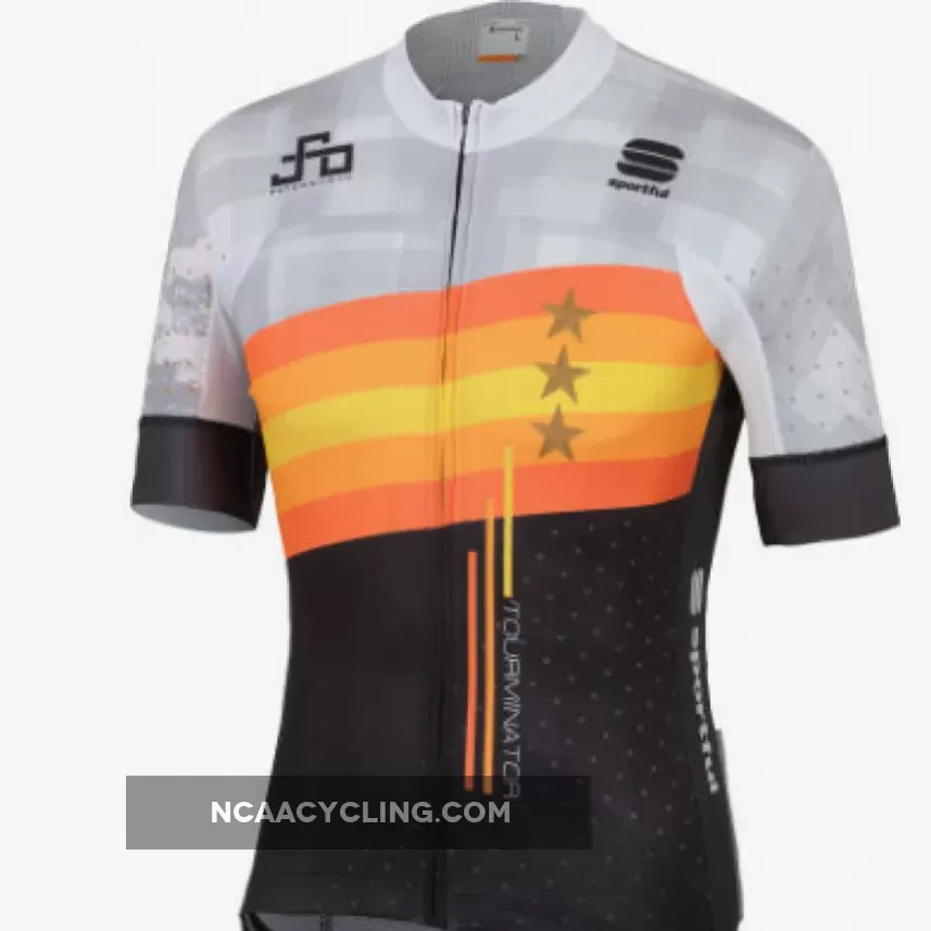 Sagan Stars Bodyfit Team Jersey Light Gray Orange 097, SAG19J88