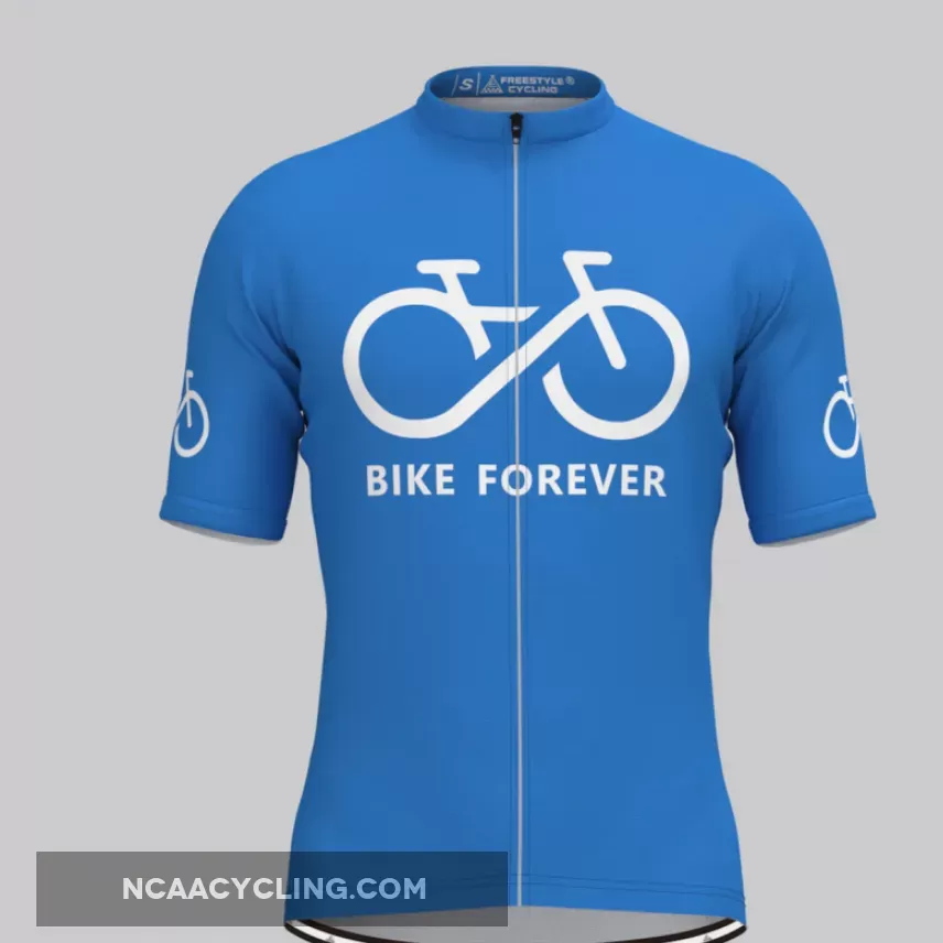 Bike Forever Men's Cycling Jersey-Blue Brand New