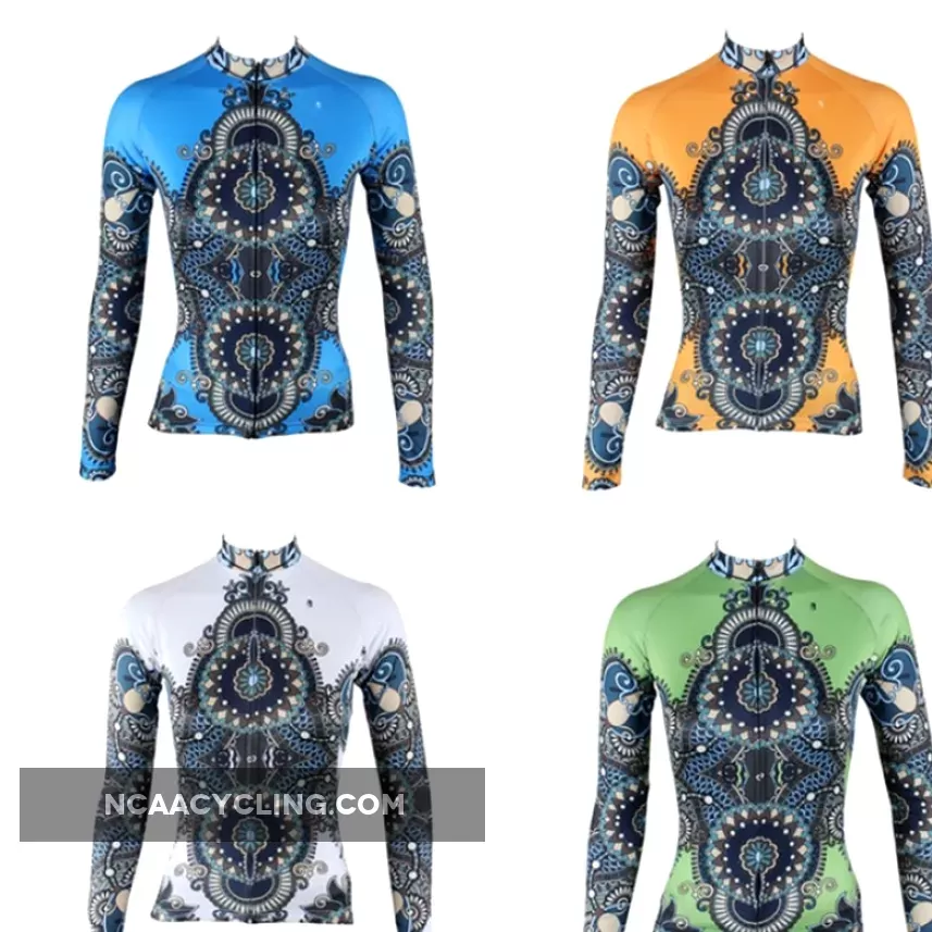 Ilpaladino Women's Long-sleeve Cycling Jersey Summer Spring Autumn Pro Cycle Clothing Racing Apparel Outdoor Sports Leisure Biking shirt Blue/ Orange/ White/Green NO.314