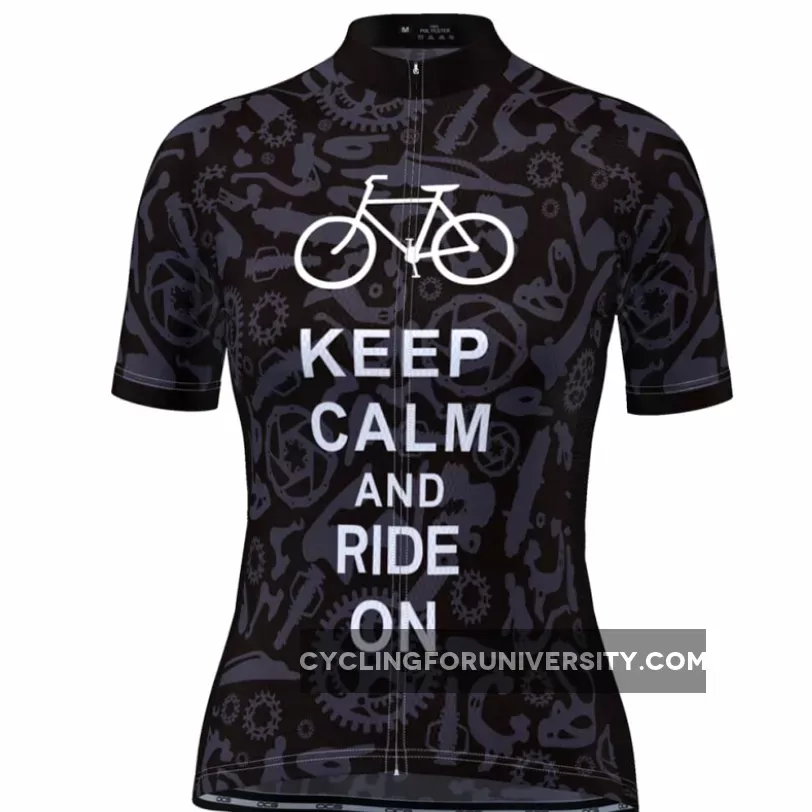 Women's Keep Calm and Ride On Short Sleeve Cycling Jersey