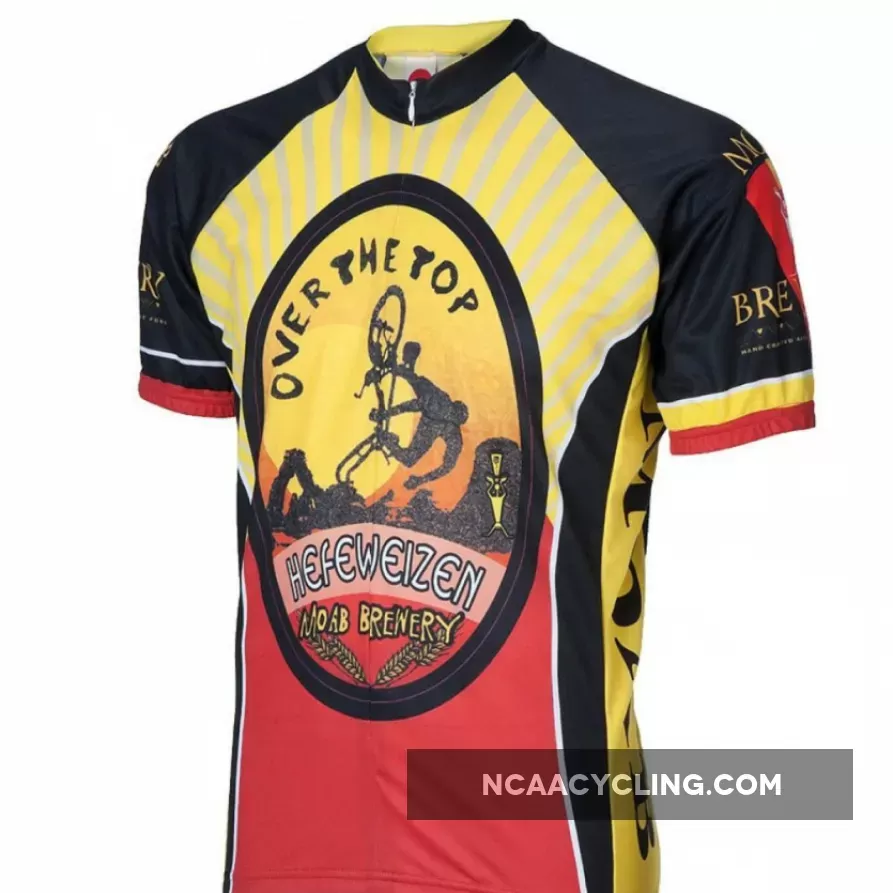 Moab Brewery Over the Top beer Men's 15' Zip Short Sleeve Cycling Jersey, Brewery Cycling Jerseys