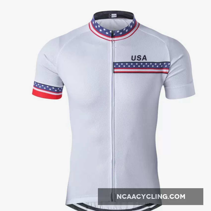 USA Star Stripe Flag Pro Cycling Jerseys White To Buy