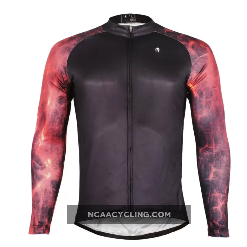 Best-seller Men's Black Sportwear Quick-dry Long-sleeve Cycling Jersey Breathable Ultraviolet Resistant Outdoor Sport Bike Shirt for Spring Fall Autumn 384 (velvet)