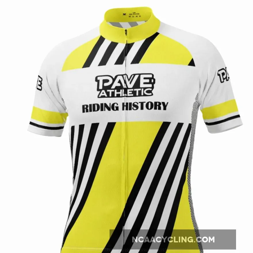 PAVE Athletic Retro Auto Yellow Short Sleeve Cycling Jersey