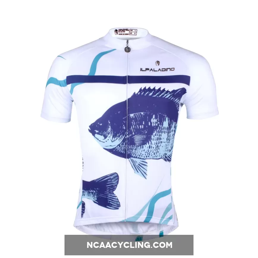 Fish White Bike Shirt Summer Cycling Jersey NO.744 Online