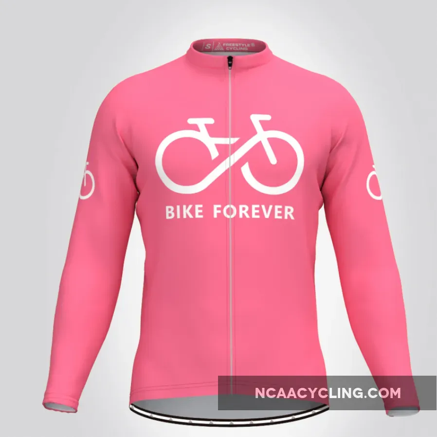 Men's Bike Forever LS Cycling Jersey - Pink For Sale