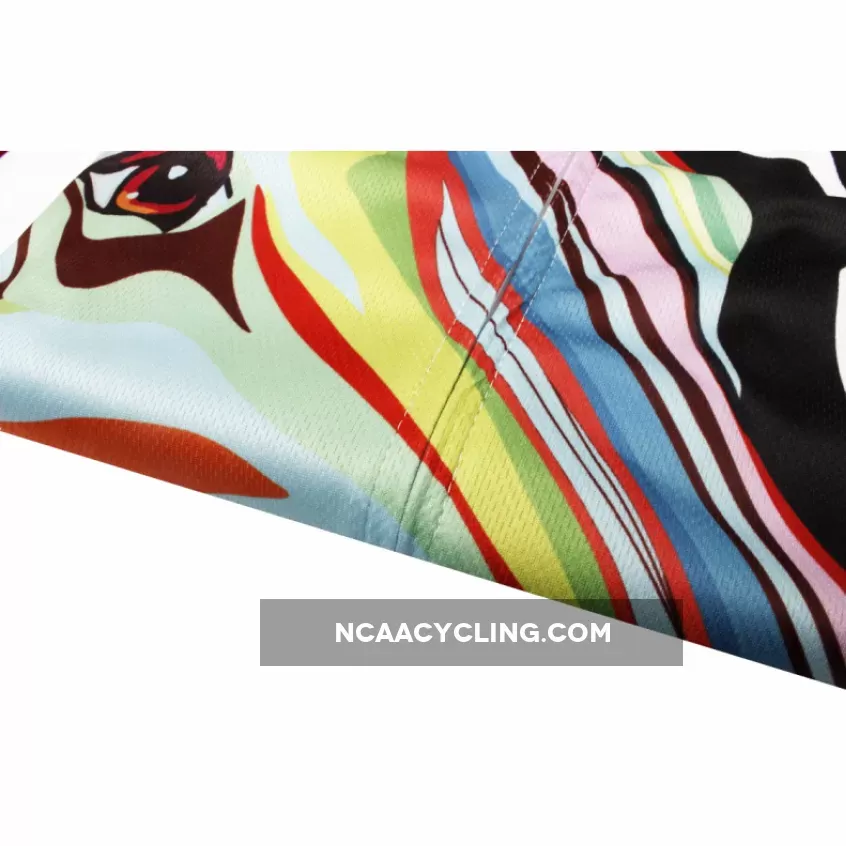 Multicoloured Zebra Head Cycling Jersey Men's Short-Sleeve Bicycling Shirts Summer NO.633
