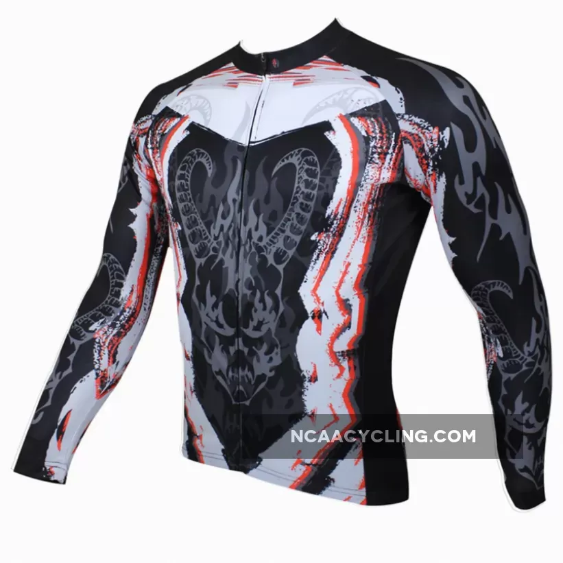 Cycling Jersey Wholesale and Customization Manufacture and Process of Cycling Jersey Breathable Bike Clothing Men's Long-sleeved Cycling Jersey Animal Pattern(velvet) NO.107