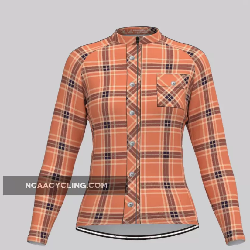 Plaid Checkered Shirt V31 Women's LS Cycling Jersey To Buy
