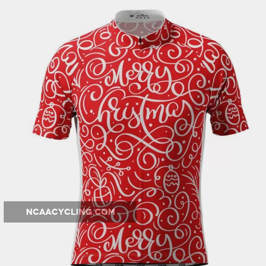 Men's Christmas Swirl Short Sleeve Cycling Jersey