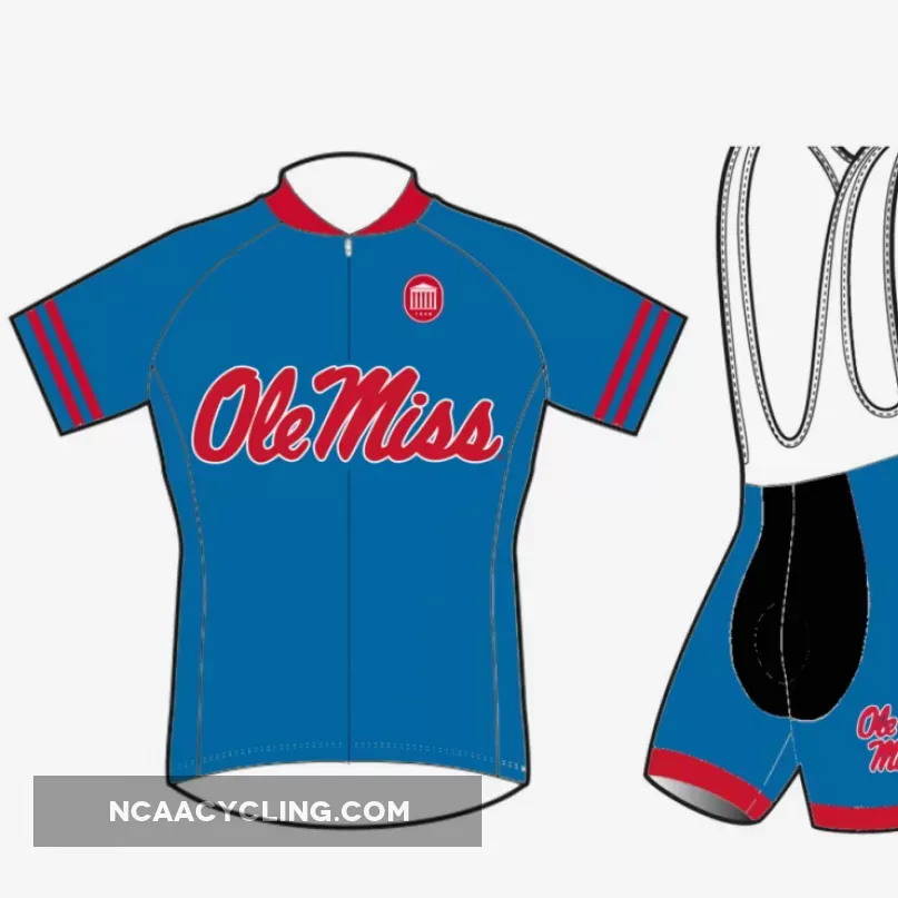 The University of Mississippi Ole Miss Cycling Jerseys and (bib) shorts