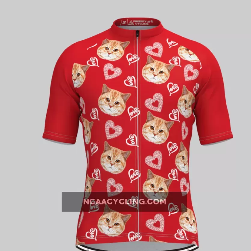 Custom Cat Face V4 Men's Jersey-Red Online