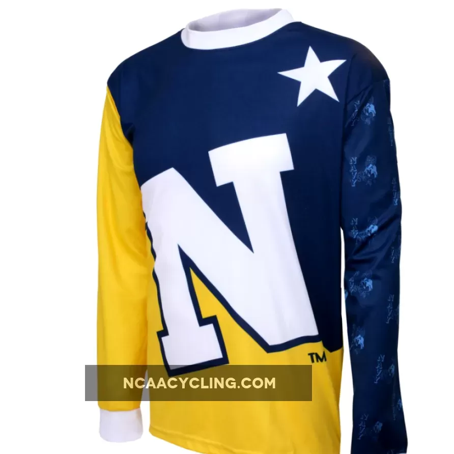 NCAA USNA, Annapolis Navy Midshipmen Mountain Long Sleeve Bike MTB Cycling Jerseys
