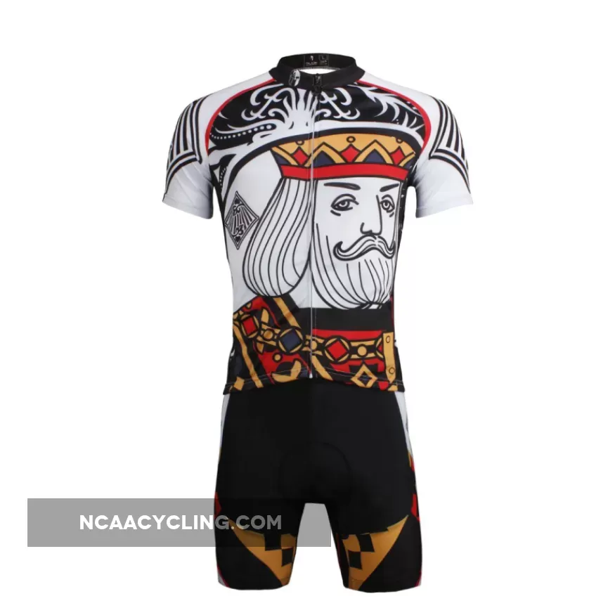 Poker Face Playing Card Diamonds King Short/long-sleeve Men's Cycling Suit Jersey NO.638