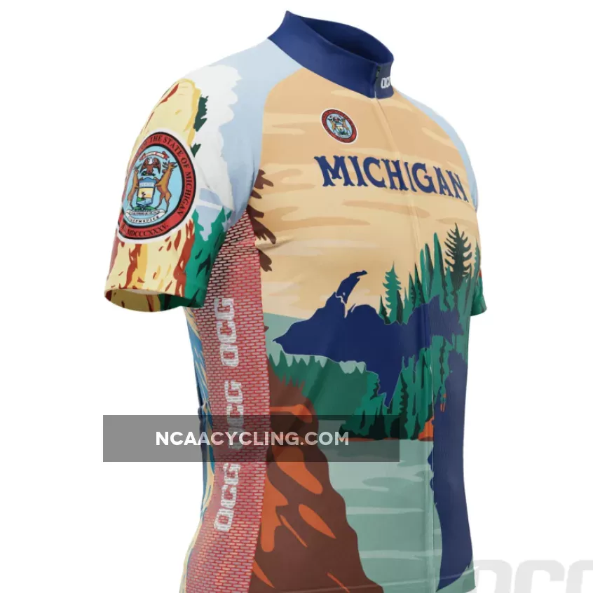 Men's Michigan Home is Where The Hand Is Short Sleeve Cycling Jersey / Michigan Cycling Jersey