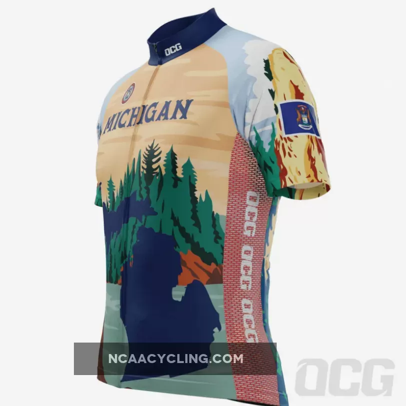 Men's Michigan Home is Where The Hand Is Short Sleeve Cycling Jersey / Michigan Cycling Jersey