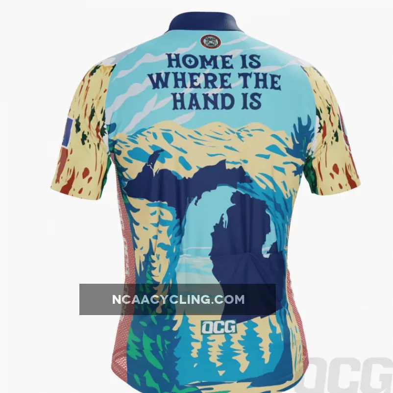 Men's Michigan Home is Where The Hand Is Short Sleeve Cycling Jersey / Michigan Cycling Jersey