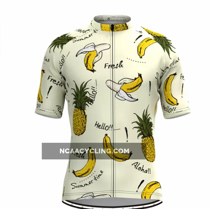 Men's Summertime Aloha Fruit Print Hawaiian Cycling Jersey