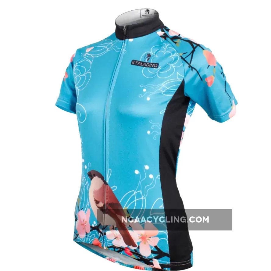 Ilpaladino Women's Peach Blossom &Magpies Cycling Jersey Short/long Sleeve Breathable Summer Bicycling Clothes Apparel Outdoor Sports Leisure Biking Shirt NO.585