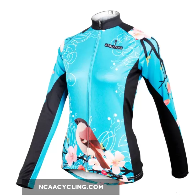 Ilpaladino Women's Peach Blossom &Magpies Cycling Jersey Short/long Sleeve Breathable Summer Bicycling Clothes Apparel Outdoor Sports Leisure Biking Shirt NO.585
