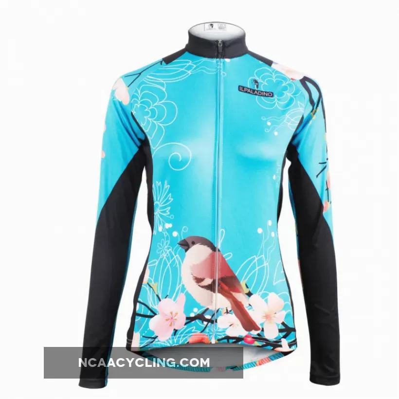 Ilpaladino Women's Peach Blossom &Magpies Cycling Jersey Short/long Sleeve Breathable Summer Bicycling Clothes Apparel Outdoor Sports Leisure Biking Shirt NO.585