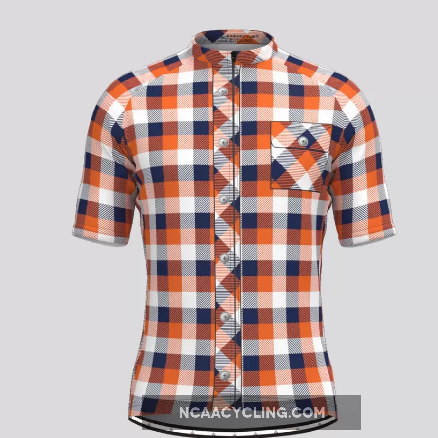 Plaid Checkered Shirt V14 Men's Cycling Jersey Restock