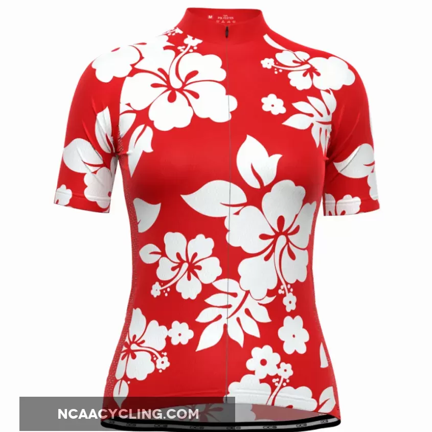 Women's Hawaiian Aloha Floral Short Sleeve Cycling Jersey