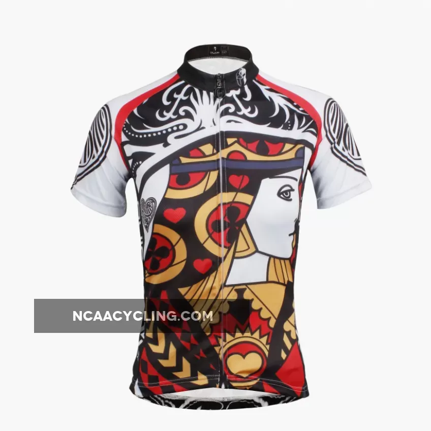 Playing Cards Poker Face Heart Queen Women's Long Sleeves Cycling Jerseys T-shirt NO.641