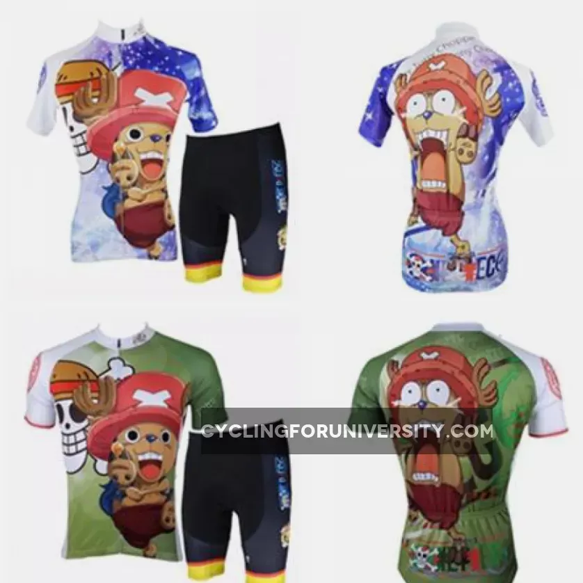 Woman& Man's ONE PIECE Series Pirates Tony Tony Chopper Short-sleeve Cycling Suit Jersey Team Jacket T-shirt Summer Spring Autumn Clothes Sportswear Anime Animation Manga Blue-nosed Reindeer NO.138