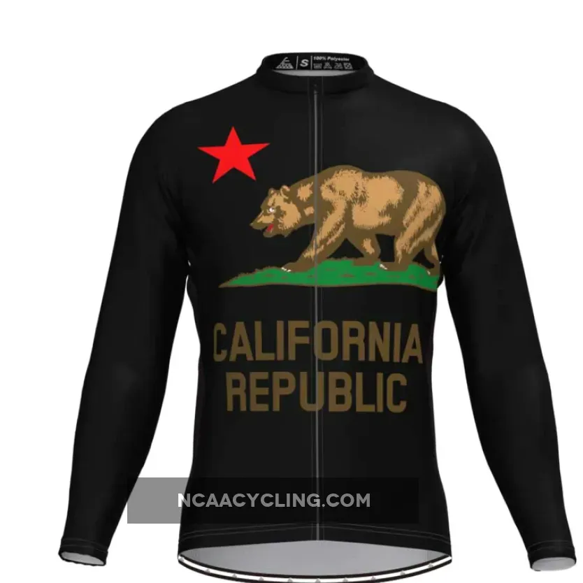 The California Republic Men's LS Cycling Jersey Black