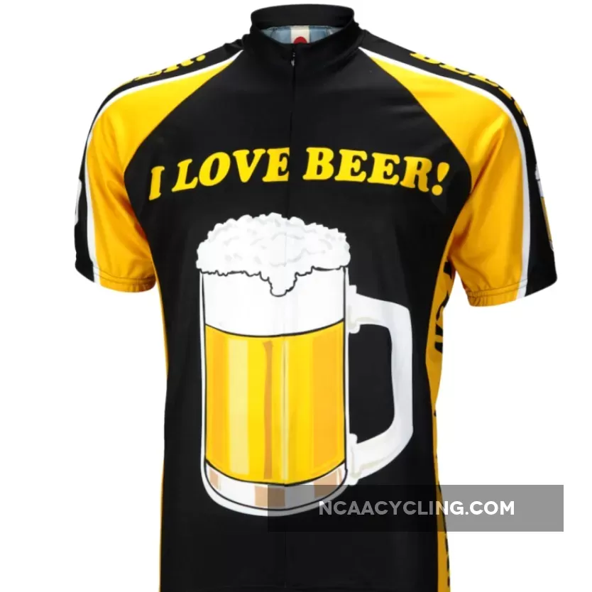 I Love Beer Short sleeve 15" zip men's cycling jersey