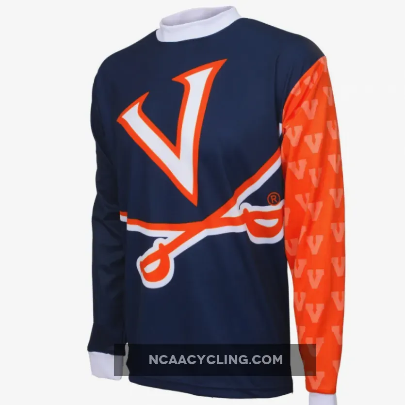 NCAA U.Va. UVA University of Virginia Cavaliers Mountain Long Sleeve Bike MTB Cycling Jerseys