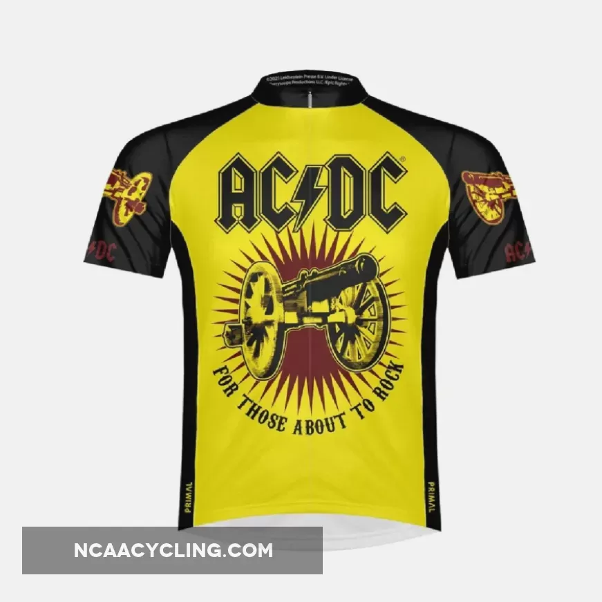 Primal Wear AC/DC For Those About to Rock Men's Full zip Cycling Jersey / Ac Dc Jersey