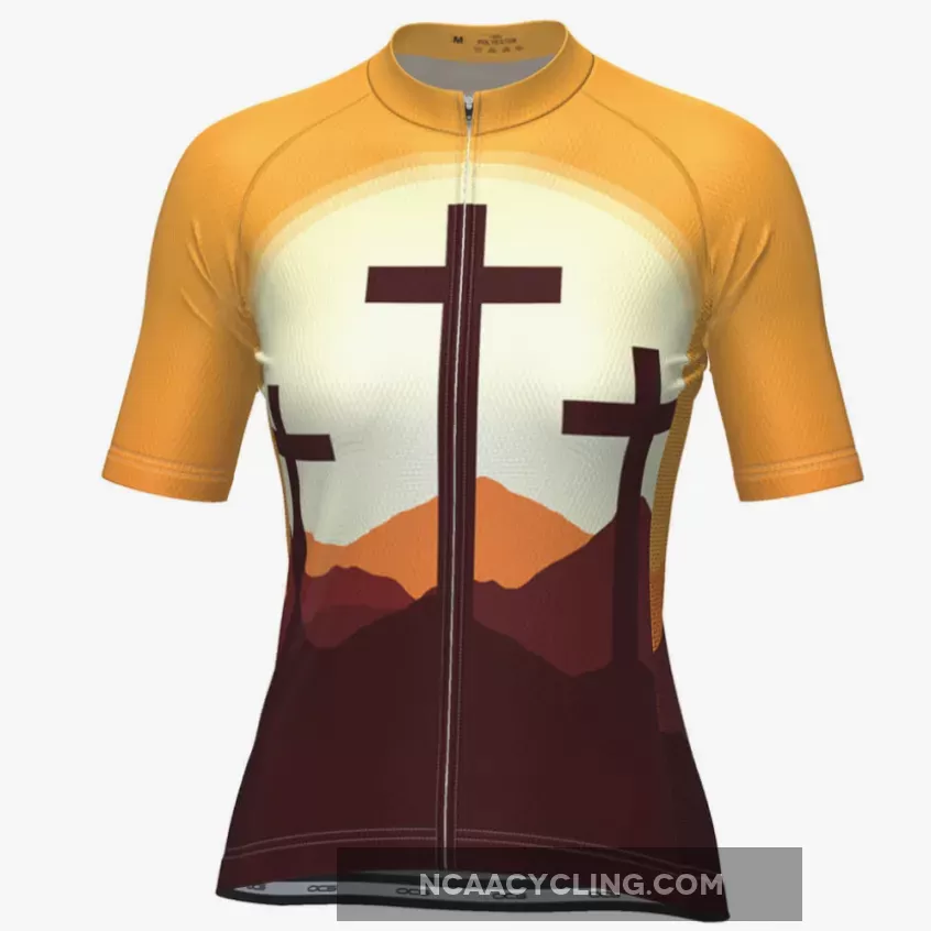 Women's Three Cross Christian Faith Cycling Jersey Christian Cyclists