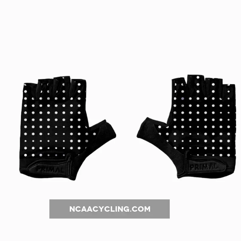 Primal Wear Reflective Black Dot Short Finger Padded Cycling Gloves, Cycling Padded Gloves