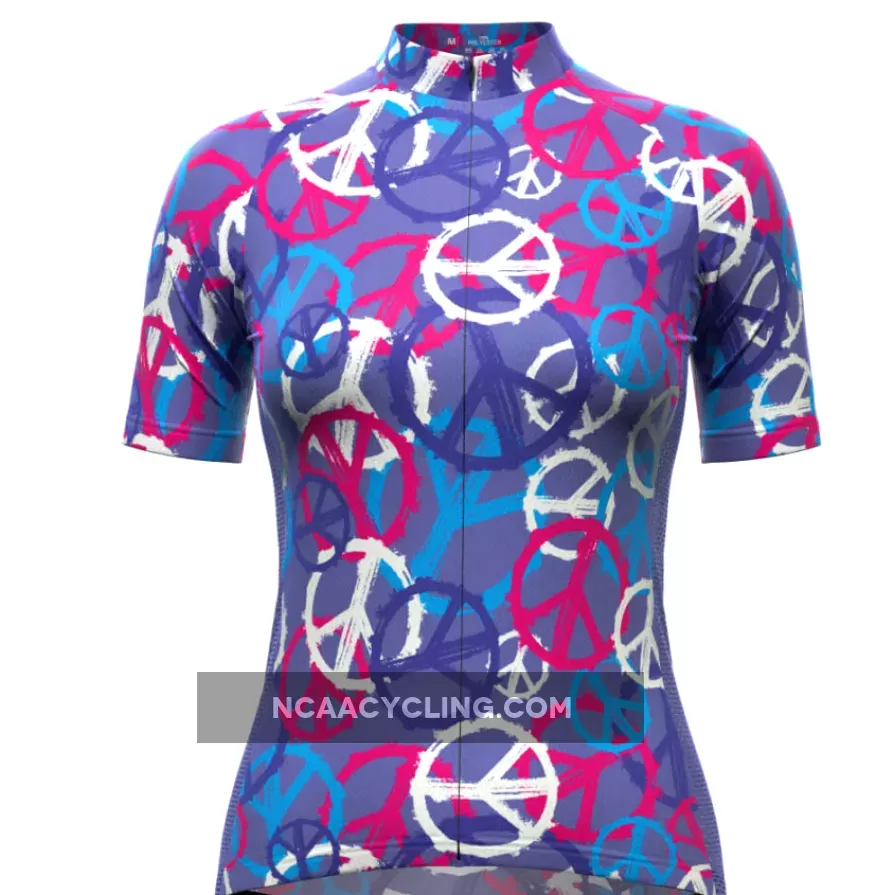 Women's Purple Peace Short Sleeve Cycling Jersey Restock