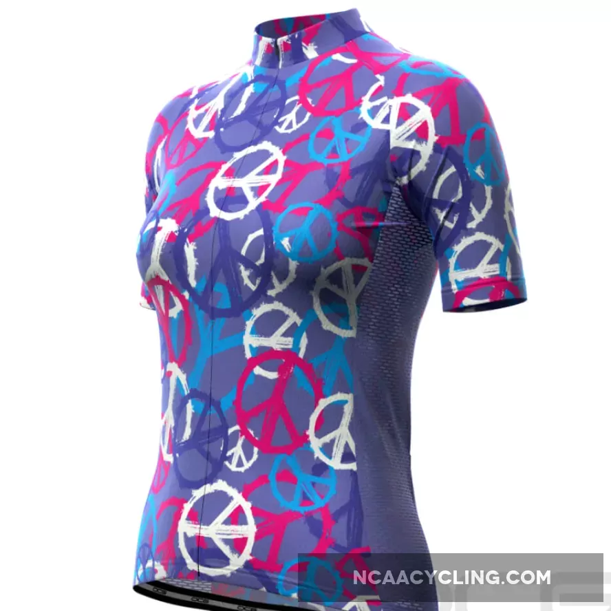 Women's Purple Peace Short Sleeve Cycling Jersey Restock