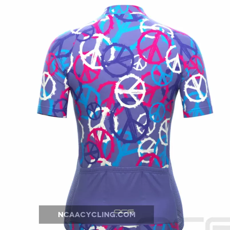 Women's Purple Peace Short Sleeve Cycling Jersey Restock