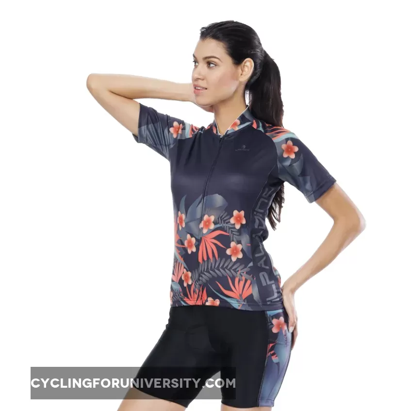 Elegance Tropical Plant Flower Women's Cycling Short-sleeve/Long-sleeve Bike Jersey/Kit T-shirt Summer Spring Road Bike Wear Mountain Bike MTB Clothes Sports Apparel Top / Suit NO. 791
