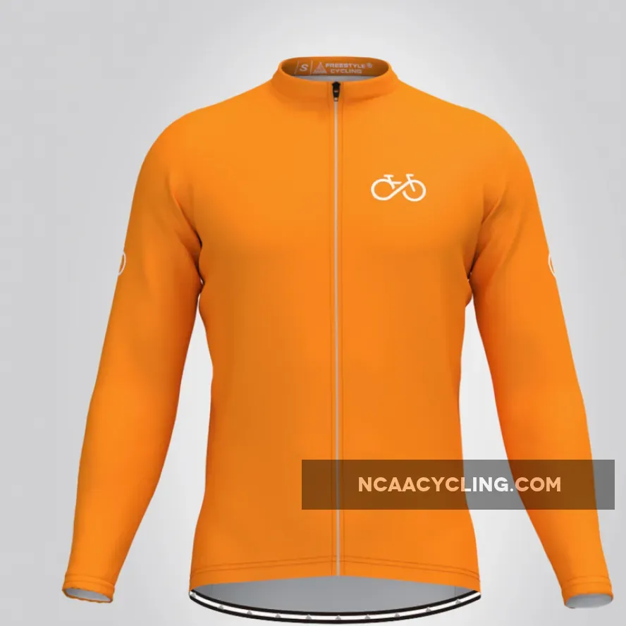 Ride Forever Men's LS Cycling Jersey - Orange Brand New