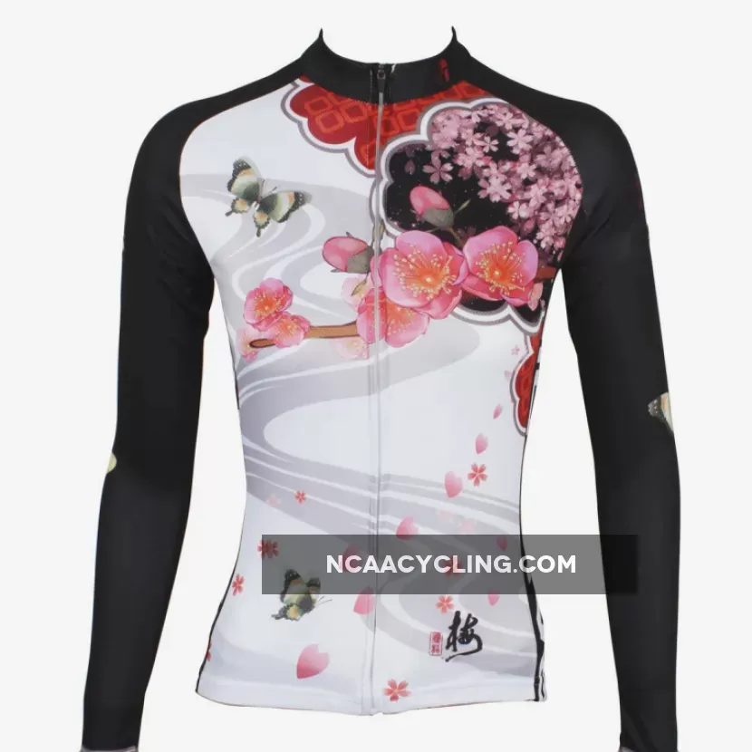 Two women's Magnolia& Peach Blossom flowers cycling short-sleeve&long-sleeve jerseys gear Spring&Summer Chinese Style sportswear Pro Cycle Clothing Racing Apparel Outdoor Sports Leisure Biking T-shirt NO.542/547
