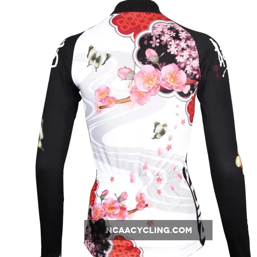 Two women's Magnolia& Peach Blossom flowers cycling short-sleeve&long-sleeve jerseys gear Spring&Summer Chinese Style sportswear Pro Cycle Clothing Racing Apparel Outdoor Sports Leisure Biking T-shirt NO.542/547