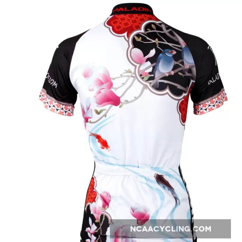 Two women's Magnolia& Peach Blossom flowers cycling short-sleeve&long-sleeve jerseys gear Spring&Summer Chinese Style sportswear Pro Cycle Clothing Racing Apparel Outdoor Sports Leisure Biking T-shirt NO.542/547
