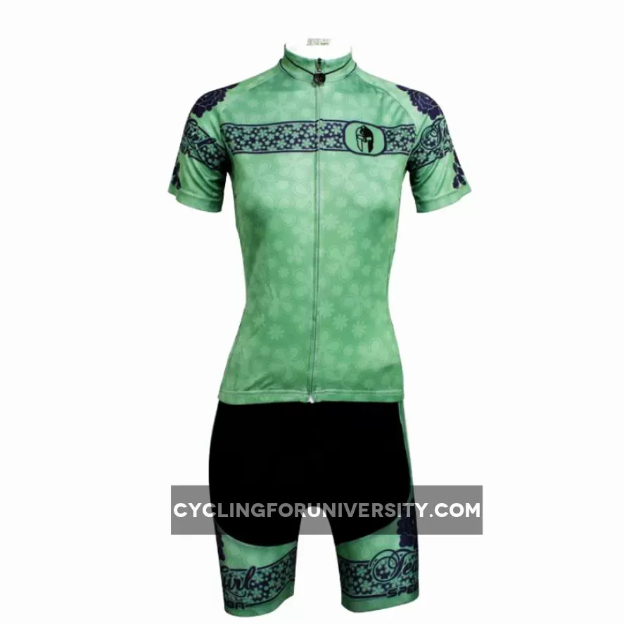 Ilpaladino Green Flower Summer Women's Short-Sleeve Cycling Suit/Jersey Biking Shirts Breathable Outdoor Sports Gear Leisure Biking T-shirt Sports Clothes NO.626